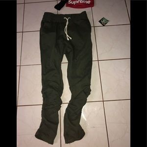 H&M olive Twill Zipper Pants